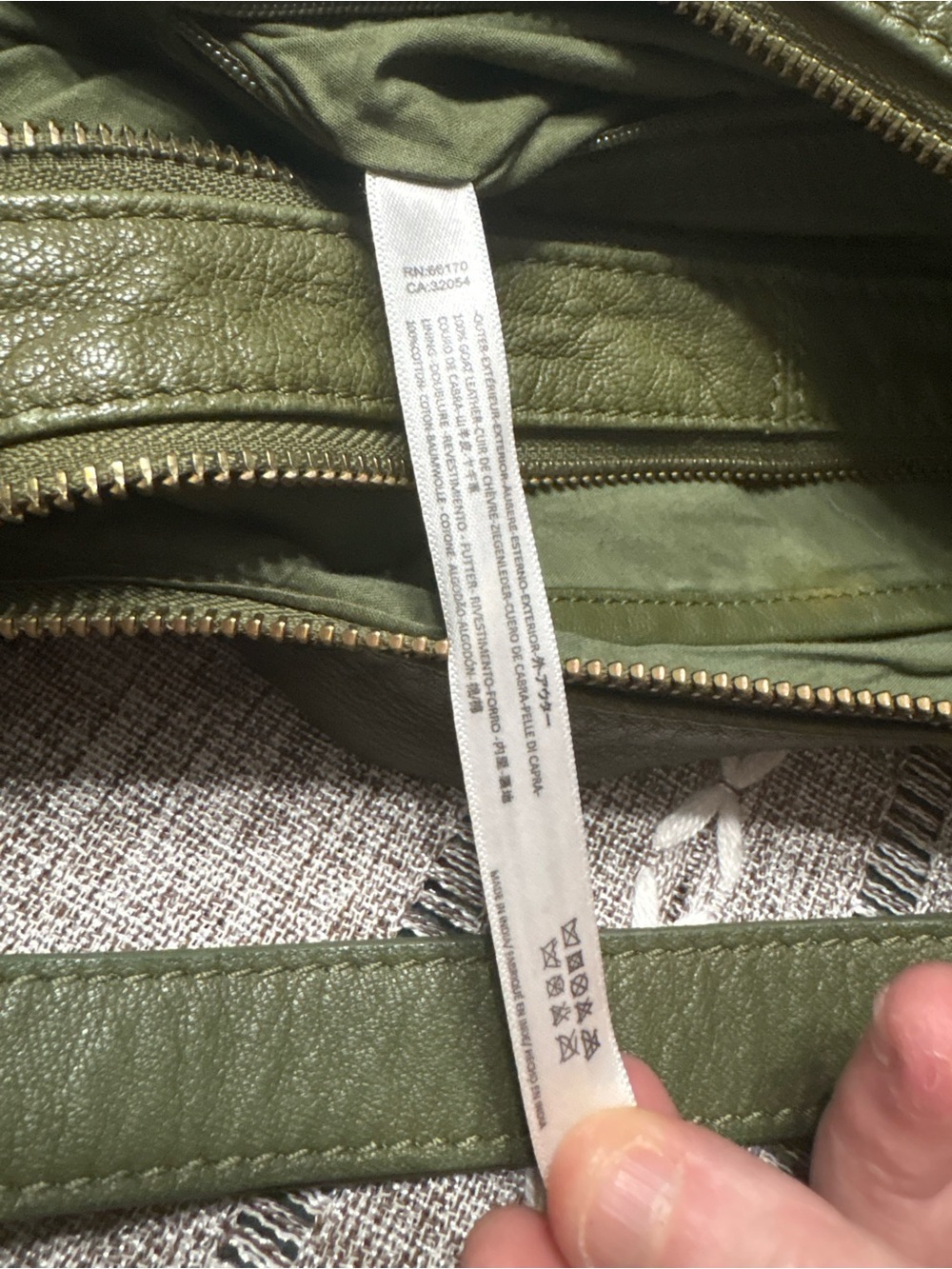 Free People Idle Hands Sling Olive Green Crescent Crossbody Bag - Picture 2 of 4
